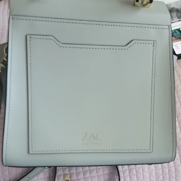 Zac Posen Mint Top-Handle Satchel Handbag with Gold Hardware - Picture 15 of 16